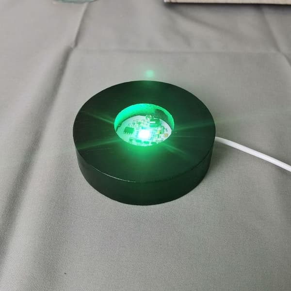2 stk oplyst display stativ Natlamper i træ display base