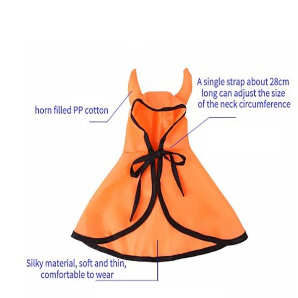 Pet Cloak Cape Dog Costume ORANGE M Orange M