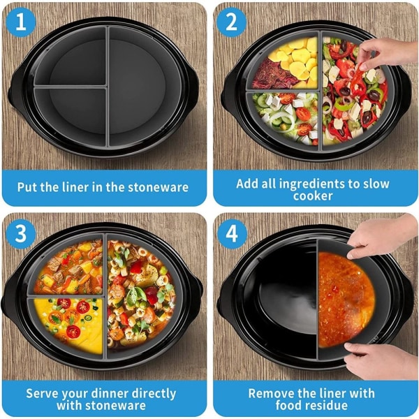 Slow Cooker Liner Slow Cooker Separator GRÅ STYLE-1 STYLE-1 Gray Style-1-Style-1