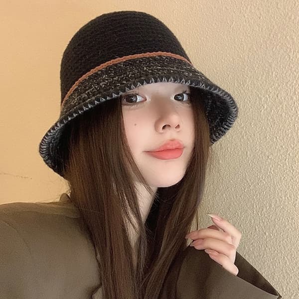 Kontraststrikket hue Fisherman Hat E E E