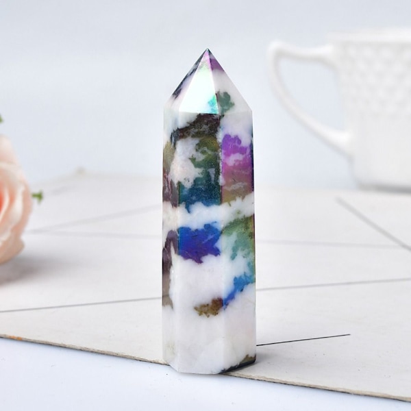 Natural Aura Crystal Column Hexagonal Crystal Tower 5CM-6CM 5cm-6cm