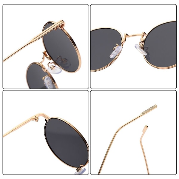 Runde Solbriller for Dame Solbriller GULL-SORT GULL-SORT Gold-Black