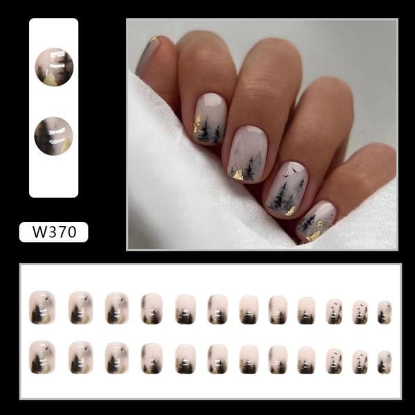 24stk False Nails Short Square W370 W370 W370