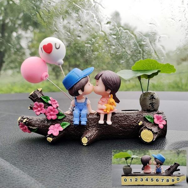 Tillfällig parkeringsnummerskylt Par Actionfigurer Ornament C