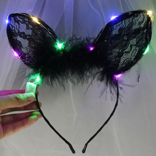 LED Feather Wreath Crown Pandebånd 6 6 6