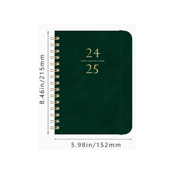 Agenda Bok Dagbok Veckoplanerare MÖRKGRÖN Dark Green