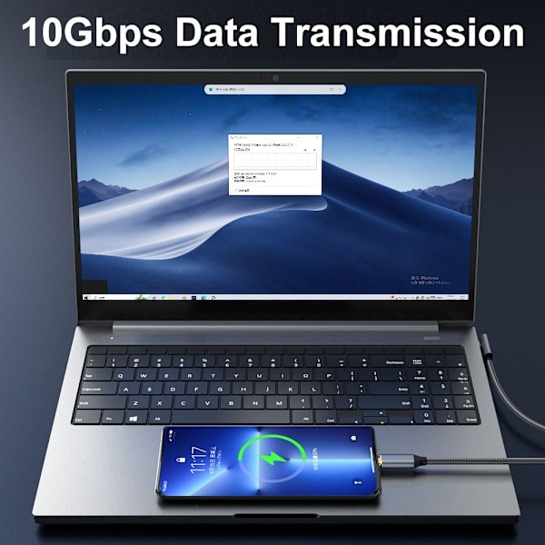 USB 3.1 Gen 2-kabel Typ-C till Type-C-sladd 3M 3m