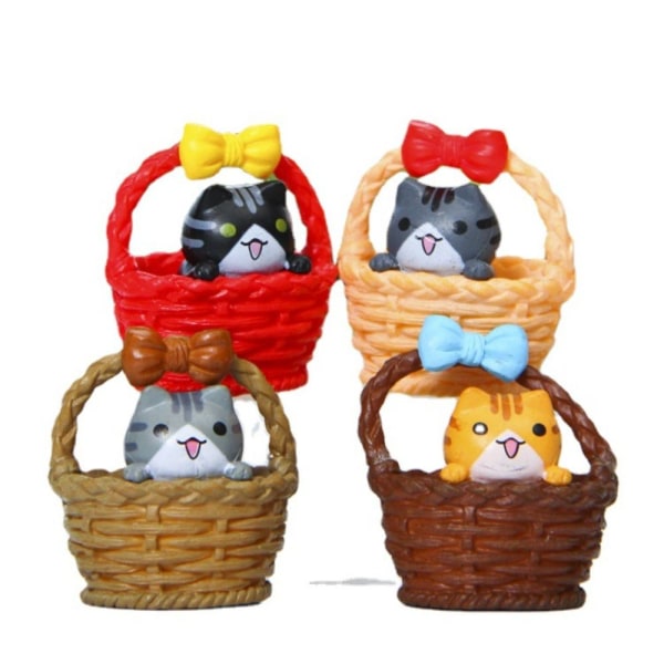 4PC Basket cat Landscaping Micro Bonsai