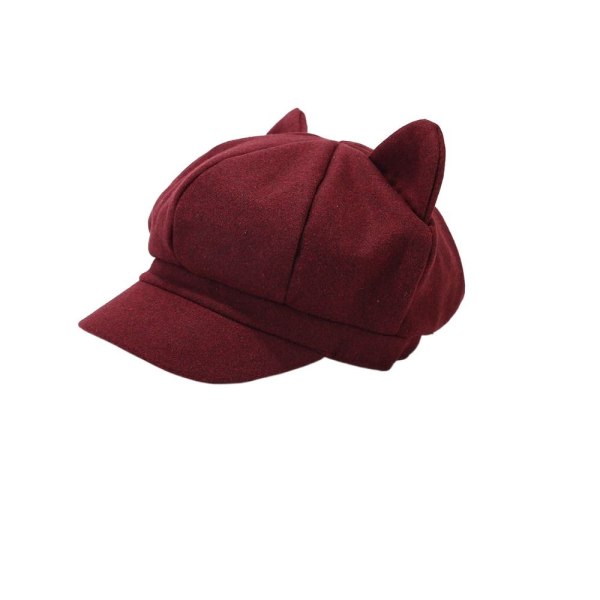 Cat's Ears Hat Beret Hat VINRØD Wine Red