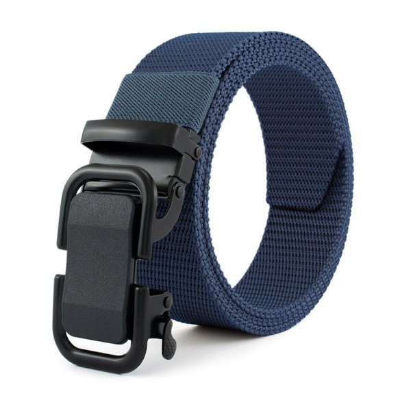 Nylon flätat bälte Automatiskt spänne midjeband NAVY navy