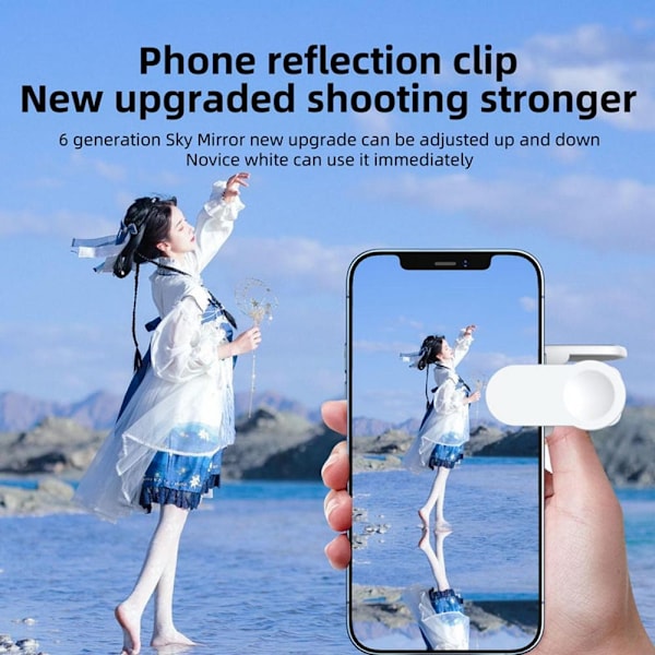 Telefon Kamera Spegel Reflektion Clip Kamera Reflektion Spegel White