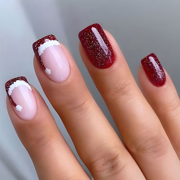 Christmas French Fake Nails False Nail 2 2 2