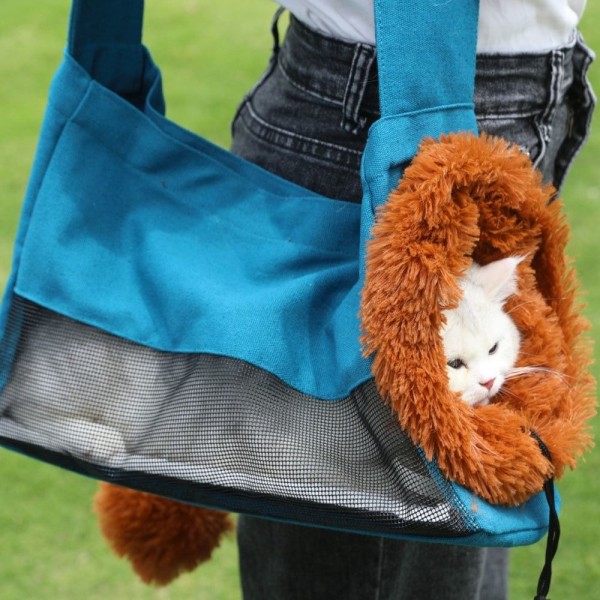 Cat Carry Bag Pet Rugsäck BLÅ L blue L