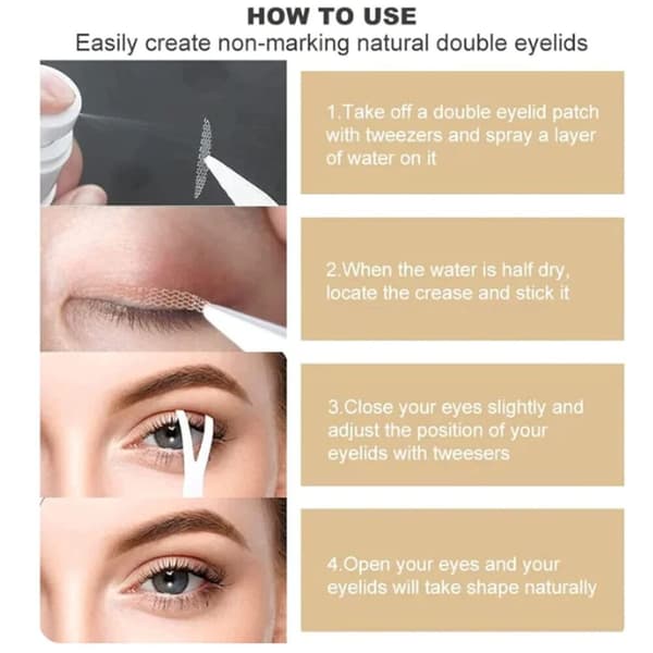 Dubbel ögonlockstejp Ögonlocksplåster Eye Lift Patch 1200Pcs