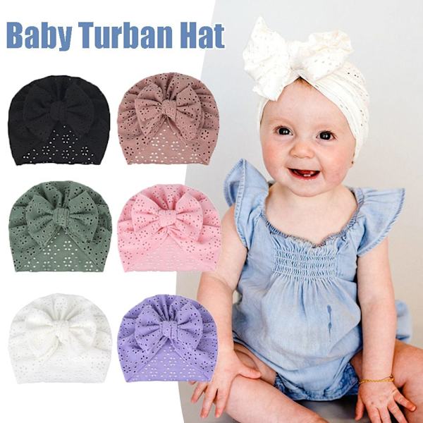 2st Baby Turban Hatt Hatt Hatt SVART SVART Black