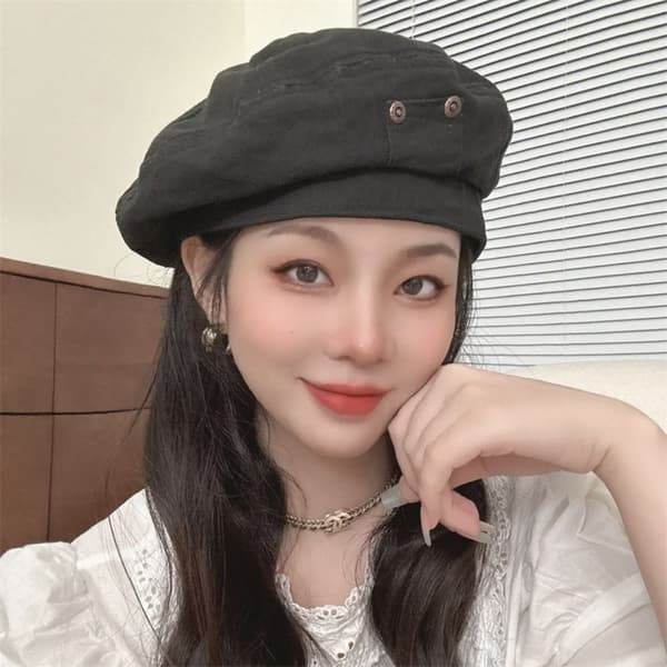 Berets Hat Maler Cap GRÅ grey