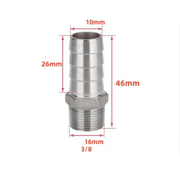 2 STK Modhager/modhager Slange Fitting Rør Adapter Fitting 3/8" Modhage til