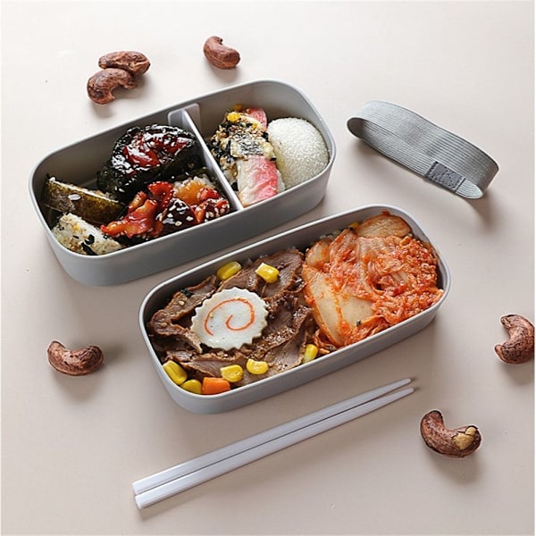 Dubbellager Bento Box Miljövänlig Lunchbox pink