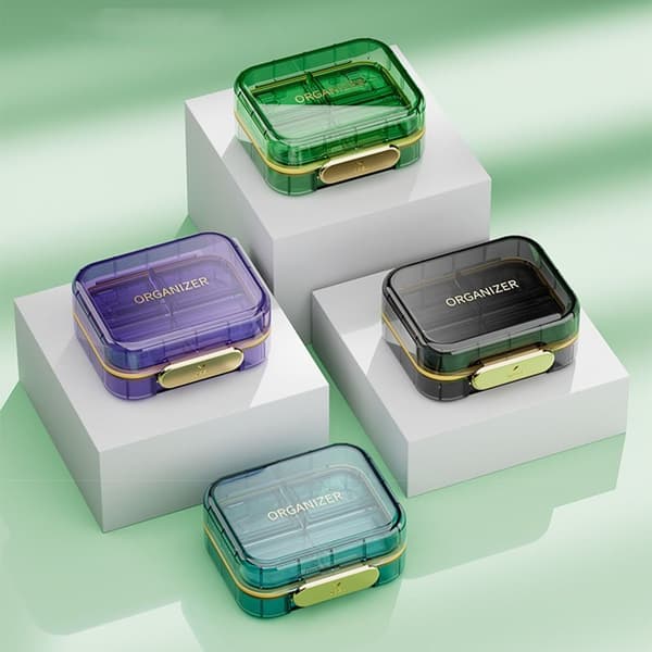Medicin Organizer Box Case BLÅT blue
