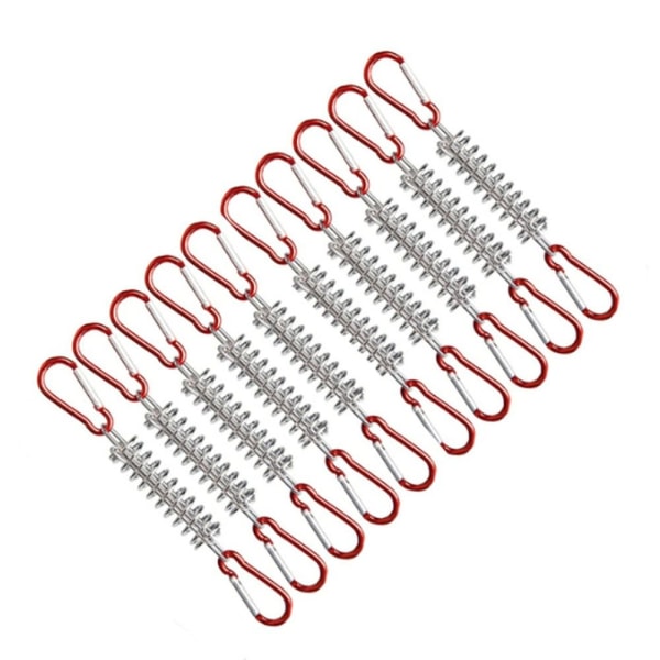 3 Stk Telt Vindreb Fjeder Spring Krog Spænde RØD Red