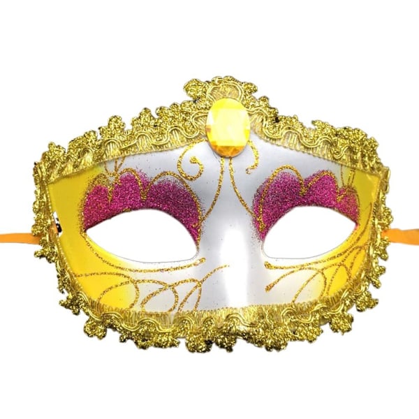 2 stycken Masquerade Tiara Dance Mask GUL 2ST 2ST yellow 2pcs-2pcs