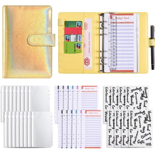 Budget Binder Money Organizer för kontanter GUL yellow