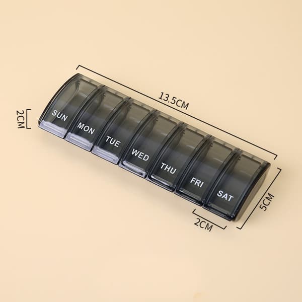 One Week Medicine Kit 7-grid Medisin Box GRÅ Grey