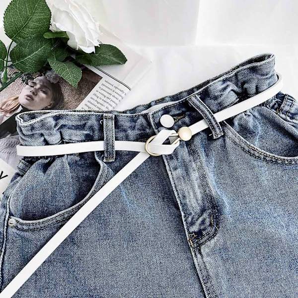 Midjebelte Tynn linning HVIT white