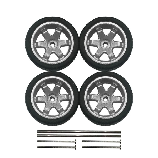 Modell Bil Hjul Gummi Däck SILVER silver