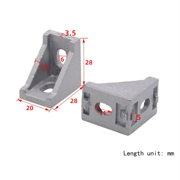 20Sets Corner Liitin Alumiiniprofiililiitin Set Corner