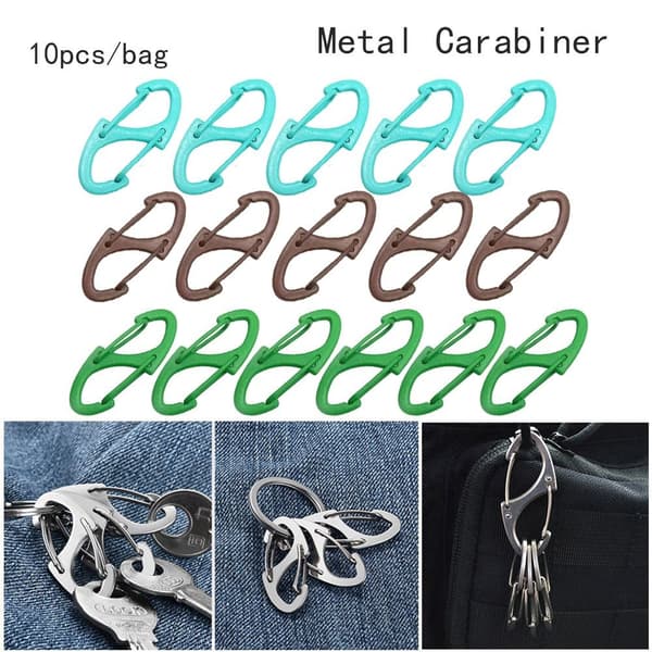 10 st Alloy Karbinhake Release Spänne GRÖN GREEN