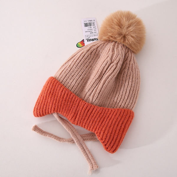 Baby Boy Bonnet Fur Ball KHAKI Khaki