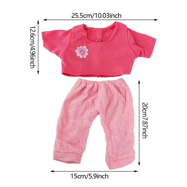 Doll Clothes T-paita Housut 2 2 2