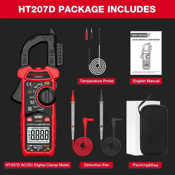 Digitalt klemmemåler Smart multimeter HT207D HT207D HT207D