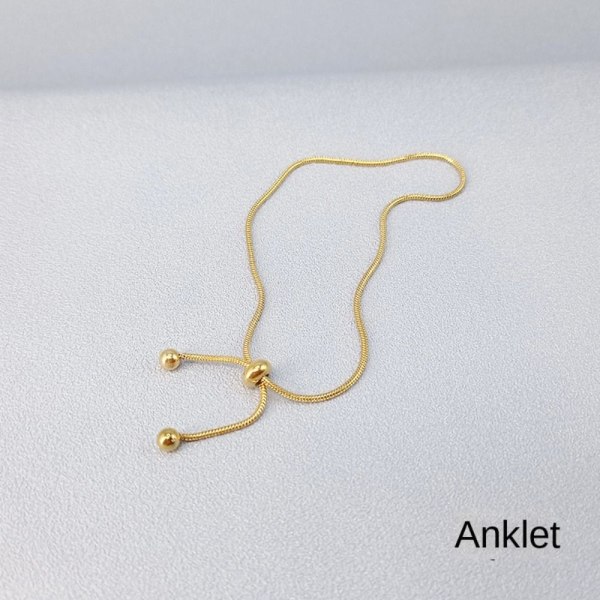2 STK Pull-Out Anklet Snake Chain Beach Armbånd