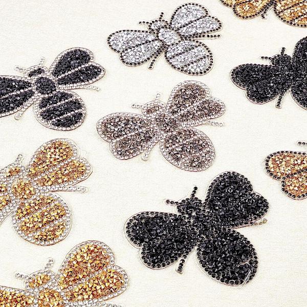 12 stk Crystals Bee Patches Bling Emblem Patch Badge