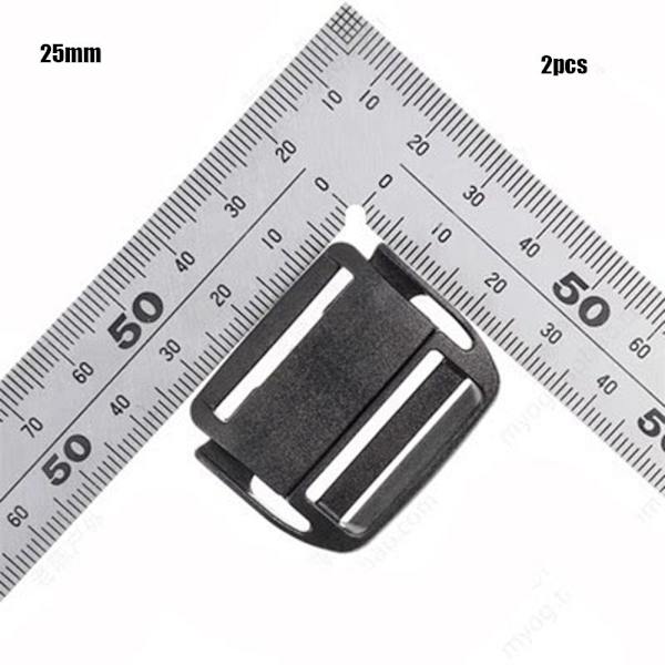 2 stk Webbing Strap Spænde Skyder Fastener 25MM 25mm
