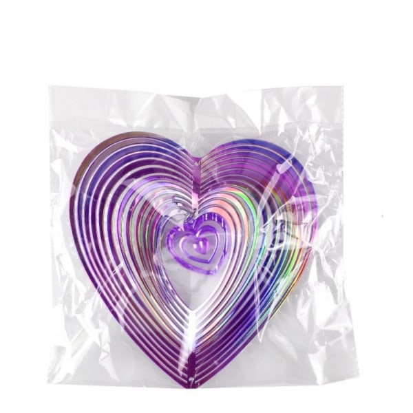Heart Wind Spinner Geometrisk Kunst LILLA purple