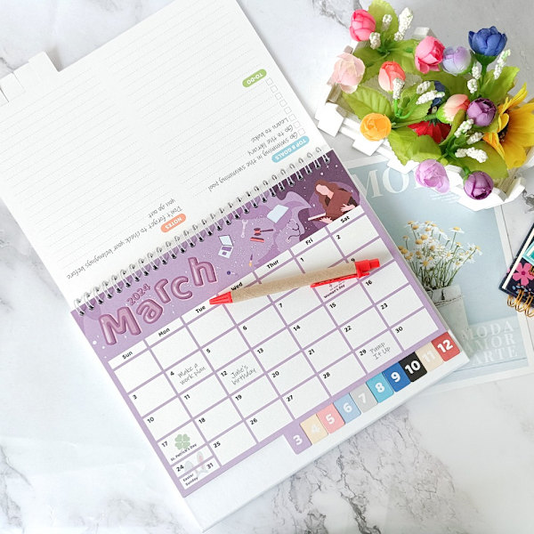 Desktop Paper Calendar Daily Vuosittainen Agenda Desktop Calendar