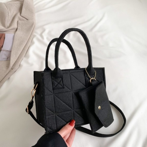 Skuldertaske Lille Firkantet Taske SORT Black