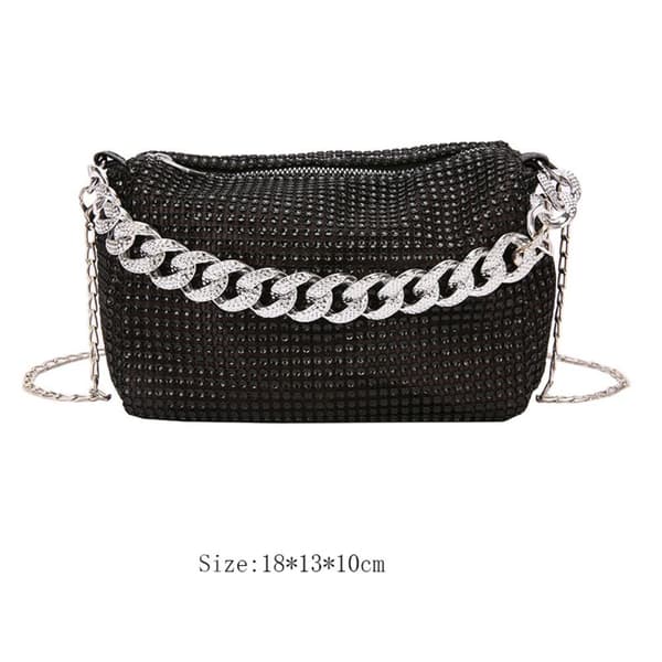 Full Diamond Hand Bag Tygpåsar SILVER silver