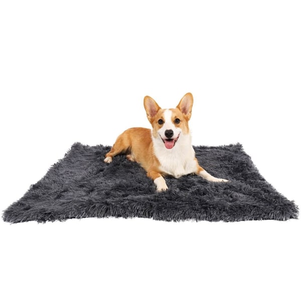 Pet Fleece Tæppe Hundebetræk Tæppe MØRKEGRÅ 56X36CM Dark Gray 56x36cm