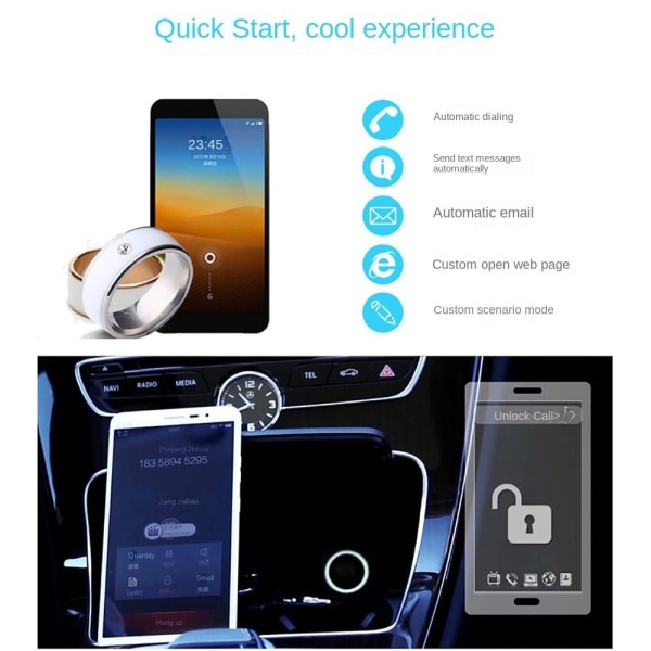 NFC Smart Ring Finger Digital Ring VIT 9 9 WHITE 9-9