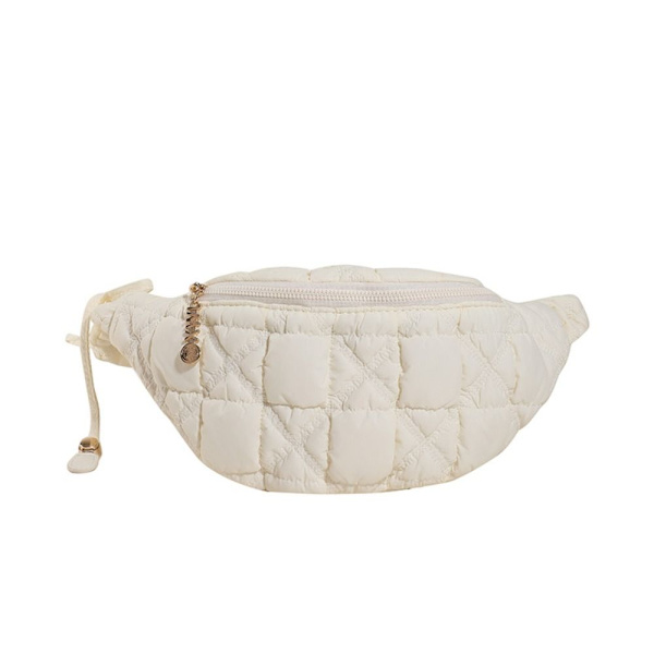 Plisserad Cloud Bag Midjeväska VIT White