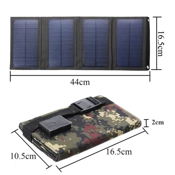 20W Folding Solcells Charger Mobil Power Bank Solpaneler