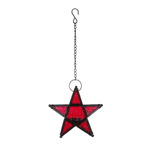 Pentagram Lysestake Lyslykt RØD RØD Red