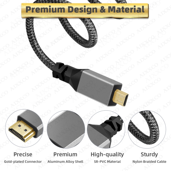 D-type HDMI-kabel Videokabel 2M 2m