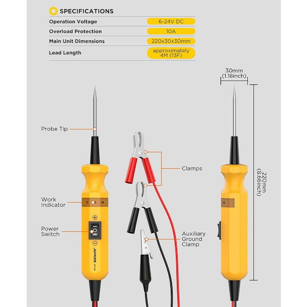 Power Circuit Probe Kit Elektrisk testpenn DC spenningstester