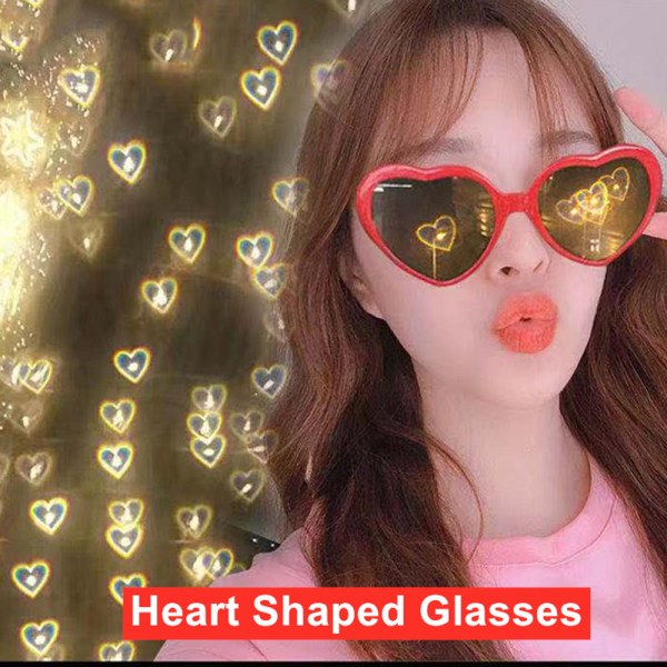 Hjärtformade specialeffektglas Hjärtdiffraktionsglasögon Blue