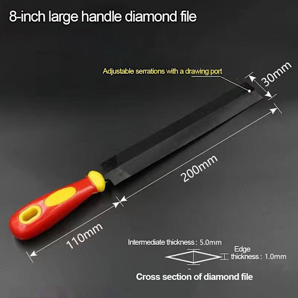 Savning Fil Diamantformede Filer 8INCH 8inch